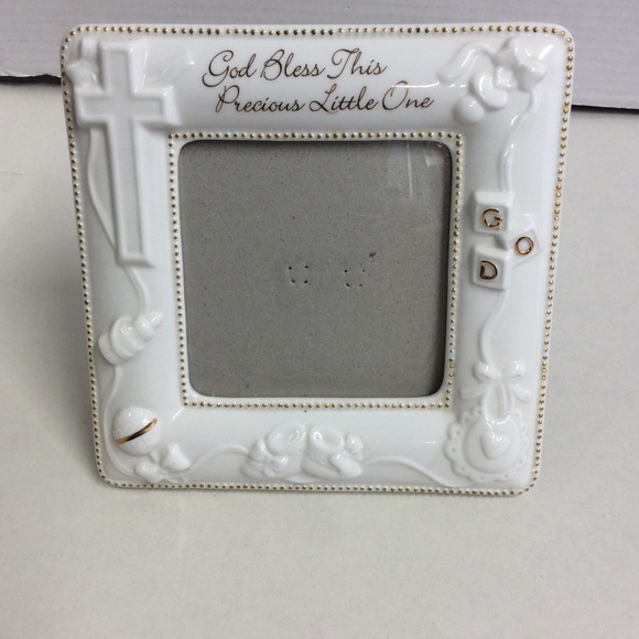 God Bless This Precious Little One Porcelain Frame - Picture 1 of 11